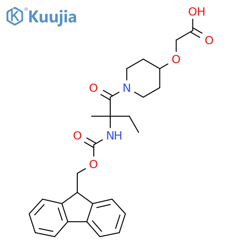 2-({1-2-({(9H-fluoren-9-yl)methoxycarbonyl}amino)-2-methylbutanoylpiperidin-4-yl}oxy)acetic acid structure