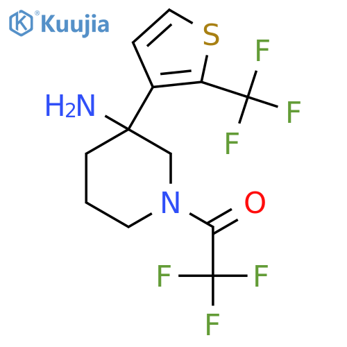 1-{3-amino-3-2-(trifluoromethyl)thiophen-3-ylpiperidin-1-yl}-2,2,2-trifluoroethan-1-one structure