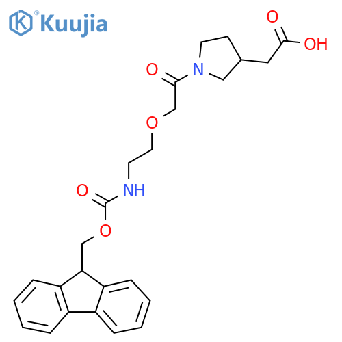 2-(1-{2-2-({(9H-fluoren-9-yl)methoxycarbonyl}amino)ethoxyacetyl}pyrrolidin-3-yl)acetic acid structure