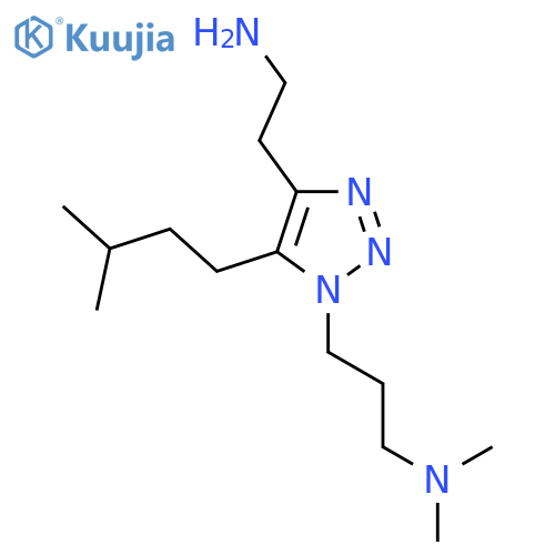 2-{1-3-(dimethylamino)propyl-5-(3-methylbutyl)-1H-1,2,3-triazol-4-yl}ethan-1-amine structure