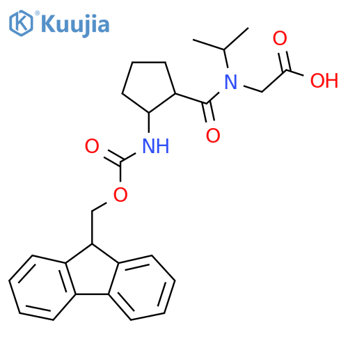 2-{1-2-({(9H-fluoren-9-yl)methoxycarbonyl}amino)cyclopentyl-N-(propan-2-yl)formamido}acetic acid structure