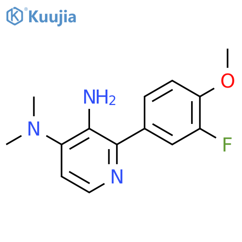 2-(3-fluoro-4-methoxyphenyl)-N4,N4-dimethylpyridine-3,4-diamine structure