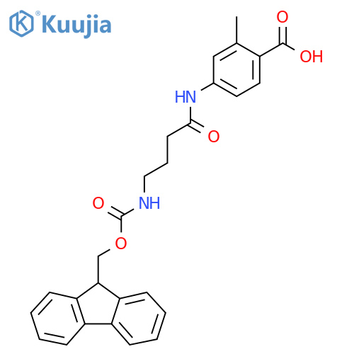 4-4-({(9H-fluoren-9-yl)methoxycarbonyl}amino)butanamido-2-methylbenzoic acid structure