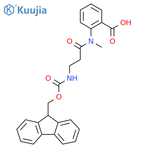 2-3-({(9H-fluoren-9-yl)methoxycarbonyl}amino)-N-methylpropanamidobenzoic acid structure