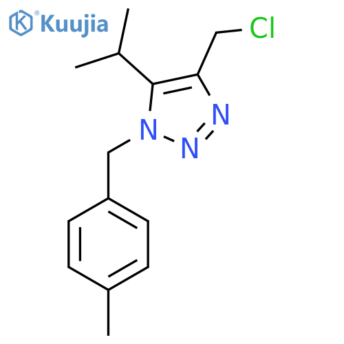 4-(chloromethyl)-1-(4-methylphenyl)methyl-5-(propan-2-yl)-1H-1,2,3-triazole structure