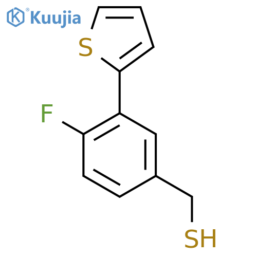 4-fluoro-3-(thiophen-2-yl)phenylmethanethiol structure