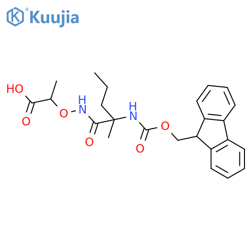 2-{2-({(9H-fluoren-9-yl)methoxycarbonyl}amino)-2-methylpentanamidooxy}propanoic acid structure