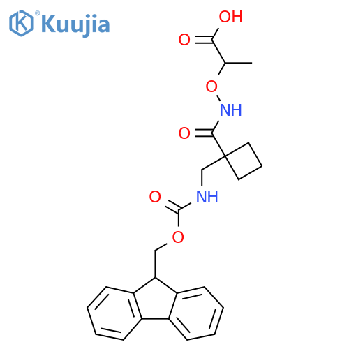 2-({1-({(9H-fluoren-9-yl)methoxycarbonyl}amino)methylcyclobutyl}formamido)oxypropanoic acid structure