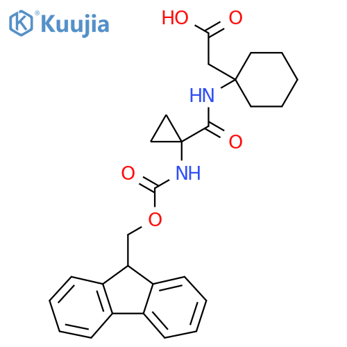2-{1-1-({(9H-fluoren-9-yl)methoxycarbonyl}amino)cyclopropaneamidocyclohexyl}acetic acid structure