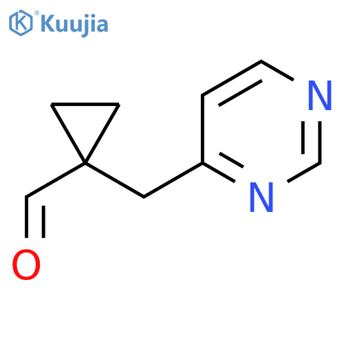 1-(pyrimidin-4-yl)methylcyclopropane-1-carbaldehyde structure