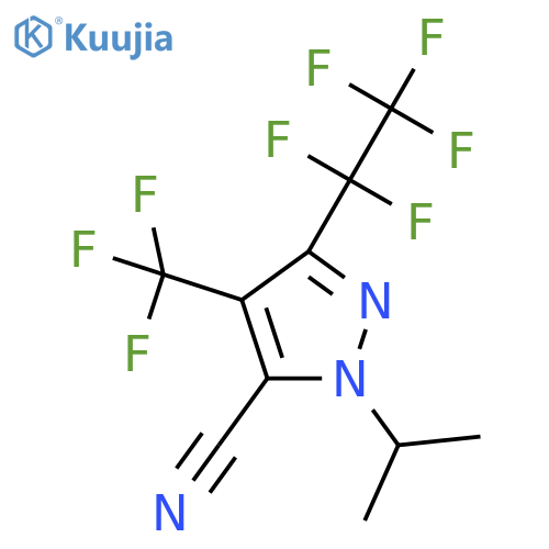 3-(1,1,2,2,2-pentafluoroethyl)-1-(propan-2-yl)-4-(trifluoromethyl)-1H-pyrazole-5-carbonitrile structure