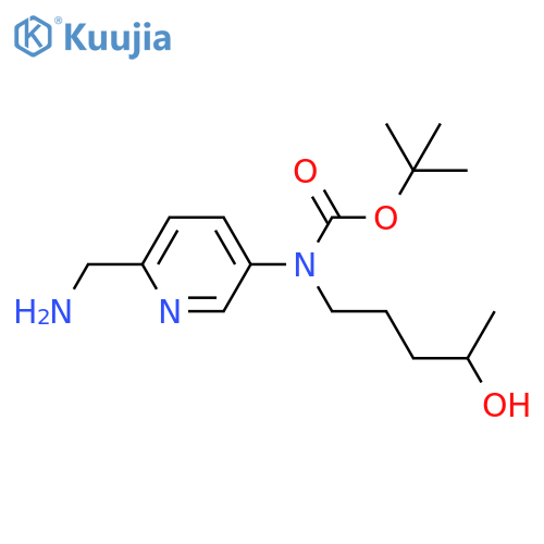 tert-butyl N-6-(aminomethyl)pyridin-3-yl-N-(4-hydroxypentyl)carbamate structure