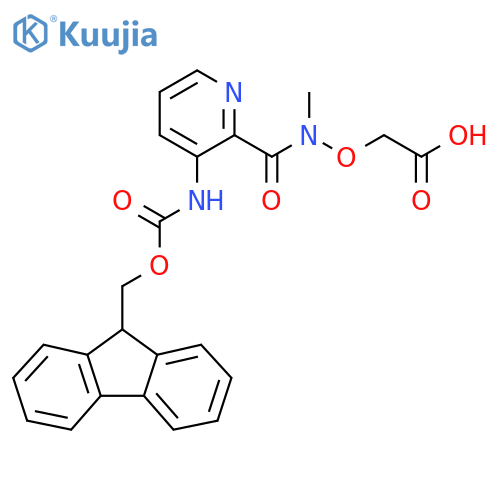 2-({1-3-({(9H-fluoren-9-yl)methoxycarbonyl}amino)pyridin-2-yl-N-methylformamido}oxy)acetic acid structure
