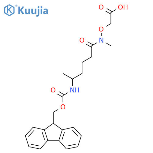 2-{5-({(9H-fluoren-9-yl)methoxycarbonyl}amino)-N-methylhexanamidooxy}acetic acid structure