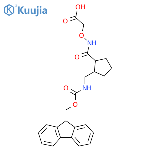 2-({2-({(9H-fluoren-9-yl)methoxycarbonyl}amino)methylcyclopentyl}formamido)oxyacetic acid structure