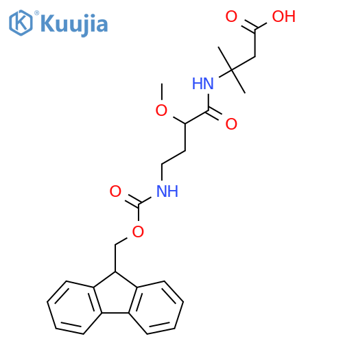 3-4-({(9H-fluoren-9-yl)methoxycarbonyl}amino)-2-methoxybutanamido-3-methylbutanoic acid structure