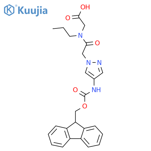 2-{2-4-({(9H-fluoren-9-yl)methoxycarbonyl}amino)-1H-pyrazol-1-yl-N-propylacetamido}acetic acid structure