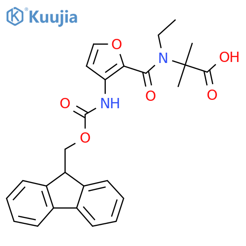 2-{N-ethyl-1-3-({(9H-fluoren-9-yl)methoxycarbonyl}amino)furan-2-ylformamido}-2-methylpropanoic acid structure