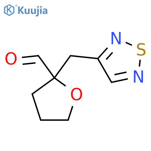 2-(1,2,5-thiadiazol-3-yl)methyloxolane-2-carbaldehyde structure