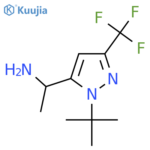 1-1-tert-butyl-3-(trifluoromethyl)-1H-pyrazol-5-ylethan-1-amine structure