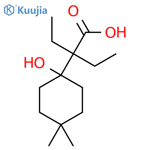 2-Ethyl-2-(1-hydroxy-4,4-dimethylcyclohexyl)butanoic acid structure