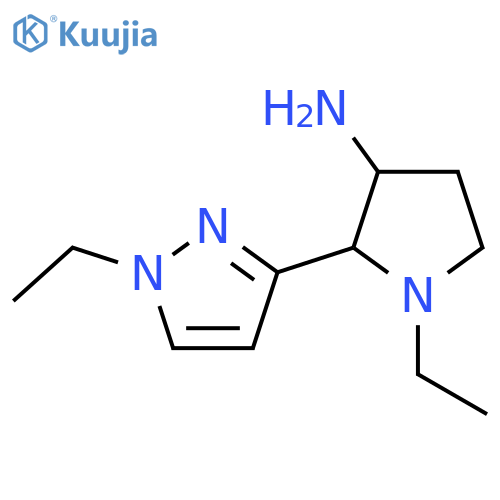 1-ethyl-2-(1-ethyl-1H-pyrazol-3-yl)pyrrolidin-3-amine structure