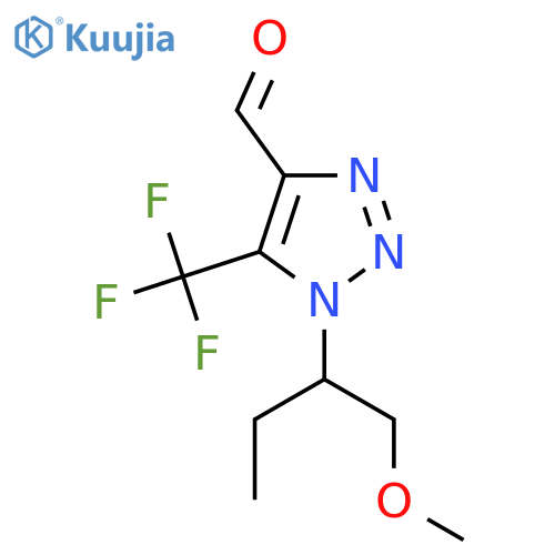 1-(1-methoxybutan-2-yl)-5-(trifluoromethyl)-1H-1,2,3-triazole-4-carbaldehyde structure