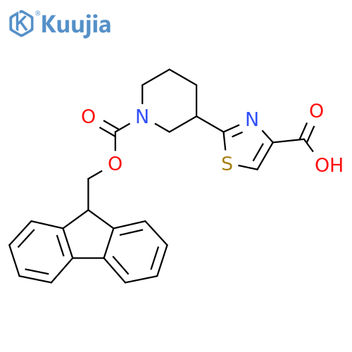 2-(1-{(9H-fluoren-9-yl)methoxycarbonyl}piperidin-3-yl)-1,3-thiazole-4-carboxylic acid structure