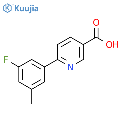 6-(3-fluoro-5-methylphenyl)pyridine-3-carboxylic acid structure