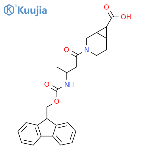 3-3-({(9H-fluoren-9-yl)methoxycarbonyl}amino)butanoyl-3-azabicyclo4.1.0heptane-7-carboxylic acid structure