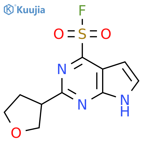 2-(oxolan-3-yl)-7H-pyrrolo2,3-dpyrimidine-4-sulfonyl fluoride structure