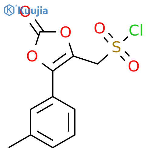 5-(3-methylphenyl)-2-oxo-2H-1,3-dioxol-4-ylmethanesulfonyl chloride structure
