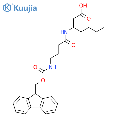 3-4-({(9H-fluoren-9-yl)methoxycarbonyl}amino)butanamidoheptanoic acid structure