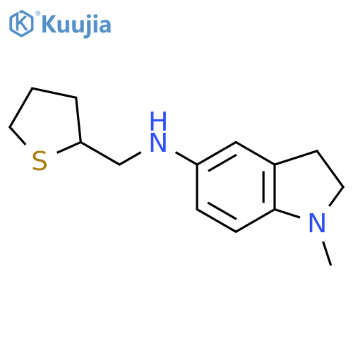 1-methyl-N-(thiolan-2-yl)methyl-2,3-dihydro-1H-indol-5-amine structure