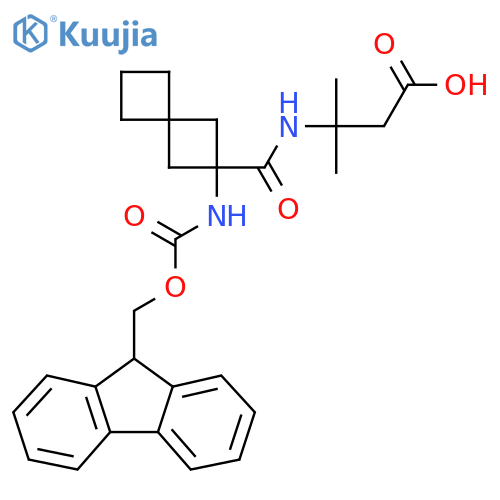 3-{2-({(9H-fluoren-9-yl)methoxycarbonyl}amino)spiro3.3heptan-2-ylformamido}-3-methylbutanoic acid structure