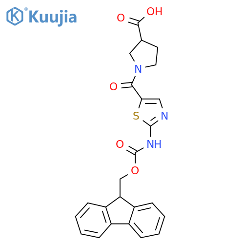 1-2-({(9H-fluoren-9-yl)methoxycarbonyl}amino)-1,3-thiazole-5-carbonylpyrrolidine-3-carboxylic acid structure