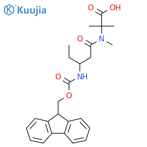 2-3-({(9H-fluoren-9-yl)methoxycarbonyl}amino)-N-methylpentanamido-2-methylpropanoic acid structure