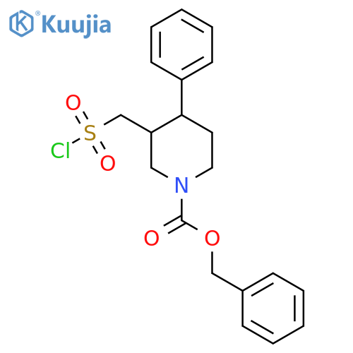 benzyl 3-(chlorosulfonyl)methyl-4-phenylpiperidine-1-carboxylate structure