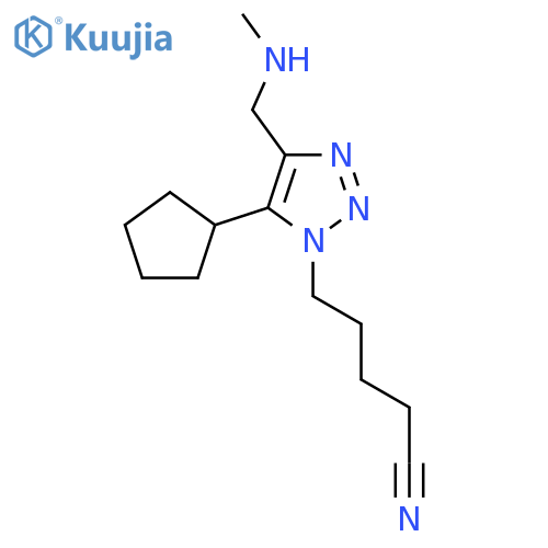 5-{5-cyclopentyl-4-(methylamino)methyl-1H-1,2,3-triazol-1-yl}pentanenitrile structure