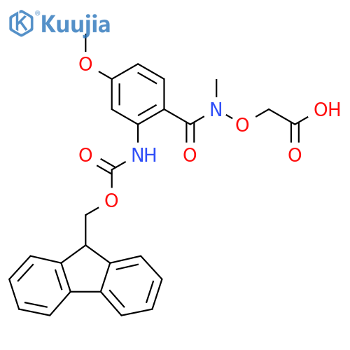 2-({1-2-({(9H-fluoren-9-yl)methoxycarbonyl}amino)-4-methoxyphenyl-N-methylformamido}oxy)acetic acid structure