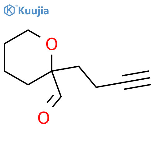 2-(but-3-yn-1-yl)oxane-2-carbaldehyde structure