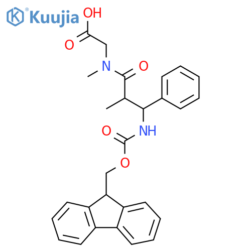 2-3-({(9H-fluoren-9-yl)methoxycarbonyl}amino)-N,2-dimethyl-3-phenylpropanamidoacetic acid structure