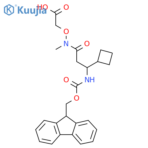2-{3-cyclobutyl-3-({(9H-fluoren-9-yl)methoxycarbonyl}amino)-N-methylpropanamidooxy}acetic acid structure