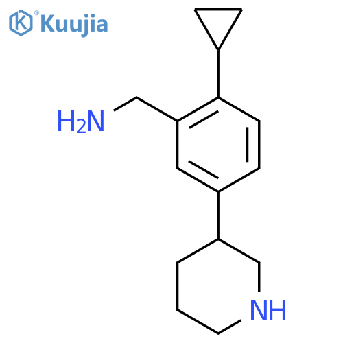 2-cyclopropyl-5-(piperidin-3-yl)phenylmethanamine structure