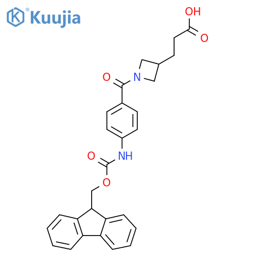 3-{1-4-({(9H-fluoren-9-yl)methoxycarbonyl}amino)benzoylazetidin-3-yl}propanoic acid structure