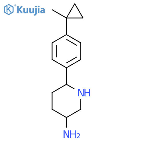 6-4-(1-methylcyclopropyl)phenylpiperidin-3-amine structure