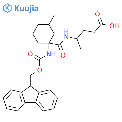 4-{1-({(9H-fluoren-9-yl)methoxycarbonyl}amino)-3-methylcyclohexylformamido}pentanoic acid structure