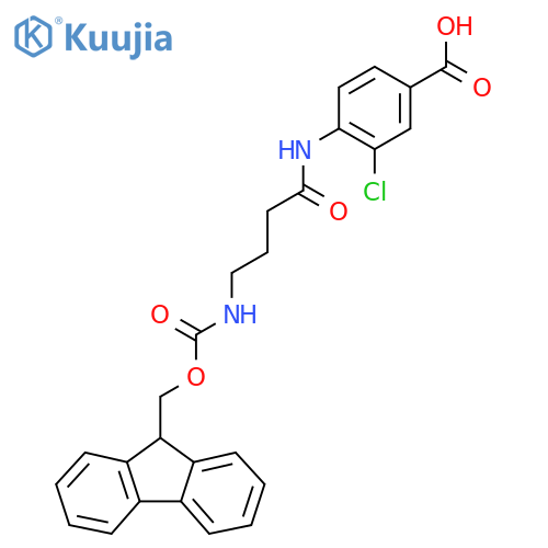 3-chloro-4-[4-({[(9H-fluoren-9-yl)methoxy]carbonyl}amino)butanamido]benzoic acid structure