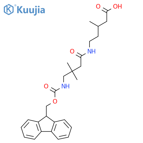 5-4-({(9H-fluoren-9-yl)methoxycarbonyl}amino)-3,3-dimethylbutanamido-3-methylpentanoic acid structure