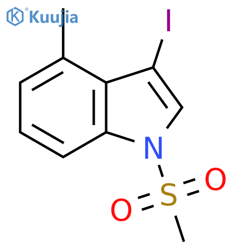3-iodo-1-methanesulfonyl-4-methyl-1H-indole structure